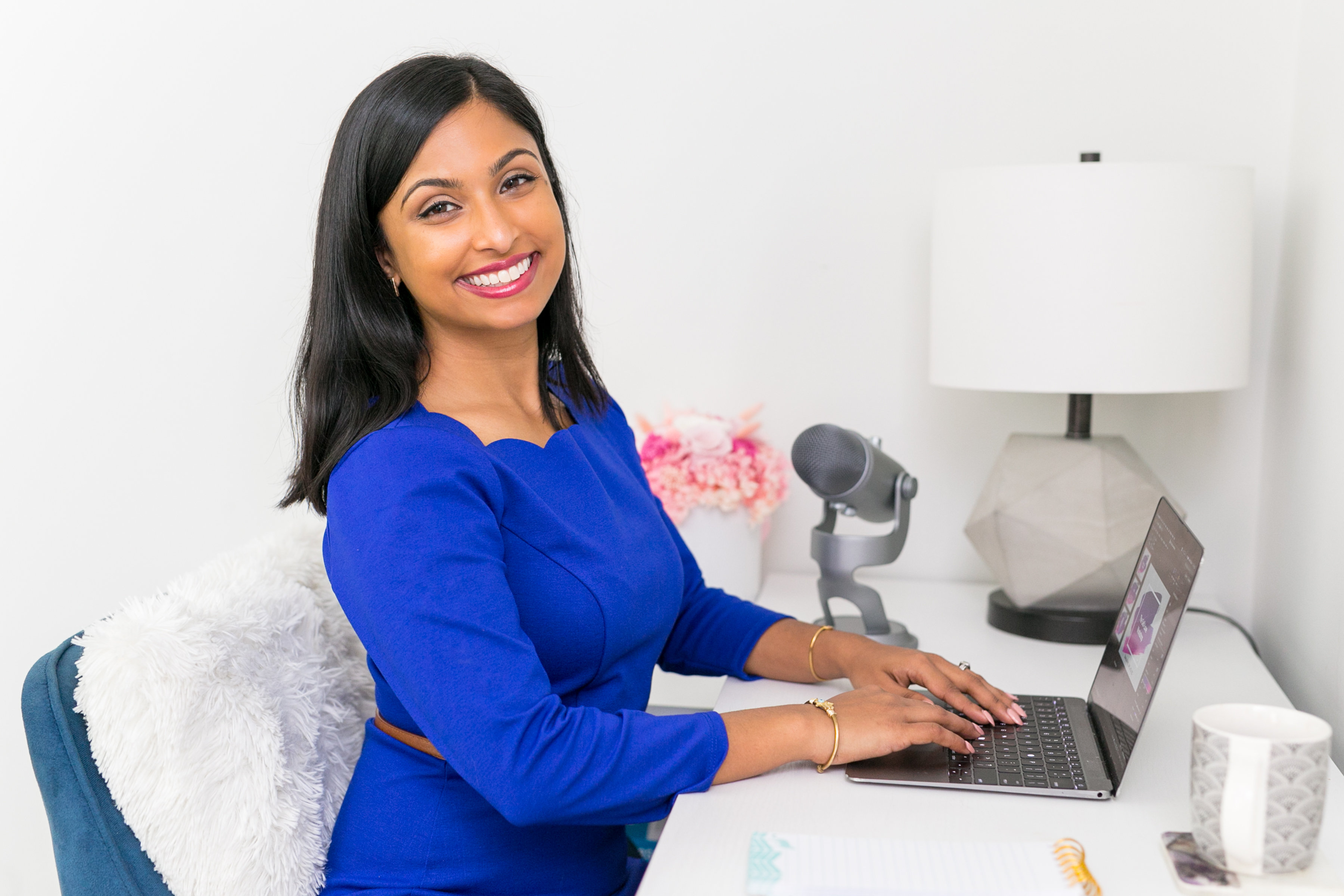 Dr. Shainna working at her desk